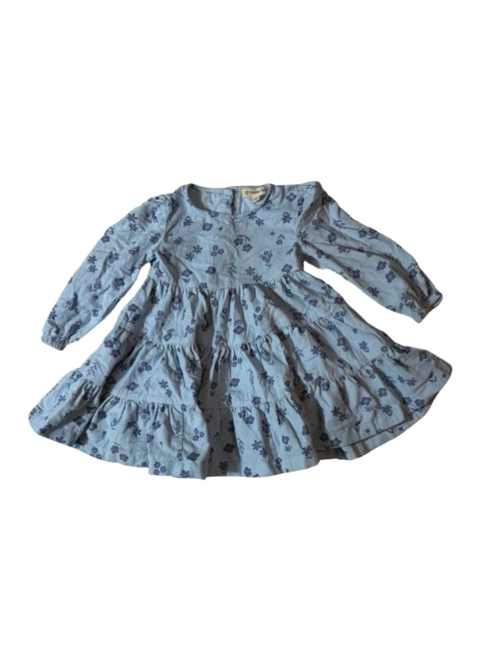 Tucker + Tate Blue Floral Corduroy Tiered Prairie Dress Size 2 Cottagecore